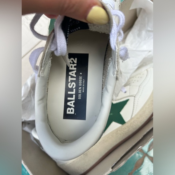 Golden Goose Ball Star with green leather star and metallic leather heel tab NWT - Picture 10 of 16